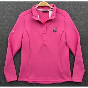 Levelwear Pullover Womens Small Pink Laurel‎ Valley Golf Club 1/2 Button Sweater